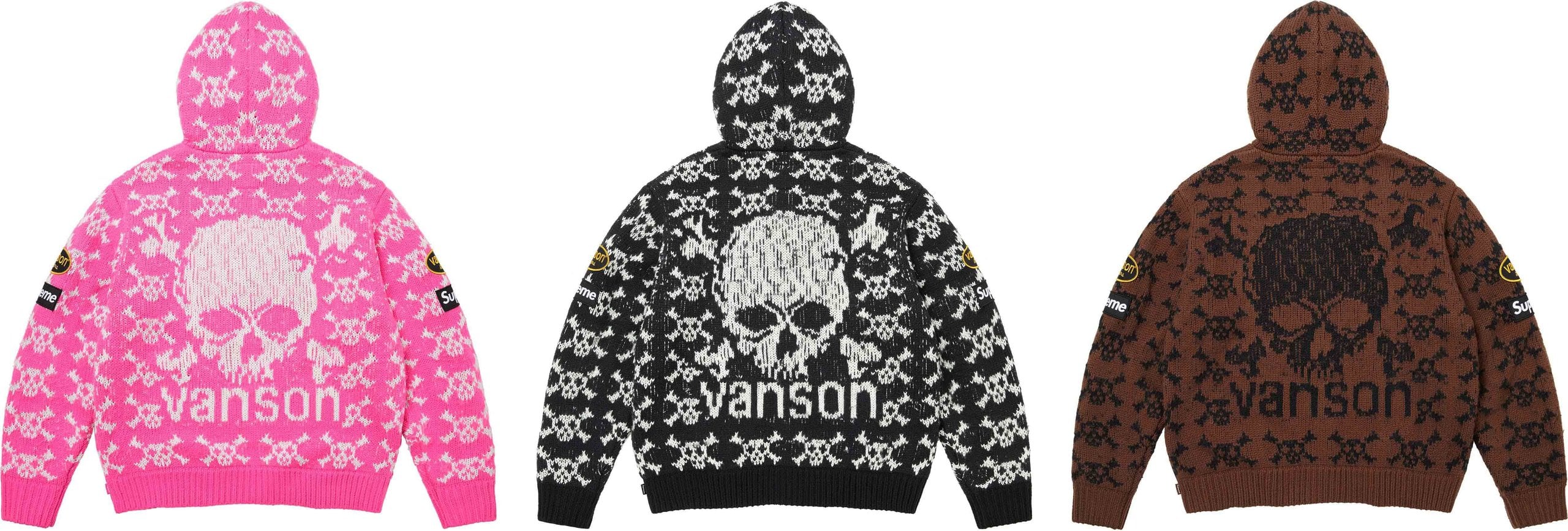 Supreme®/Vanson Leathers® Skull Zip Up Hooded Sweater